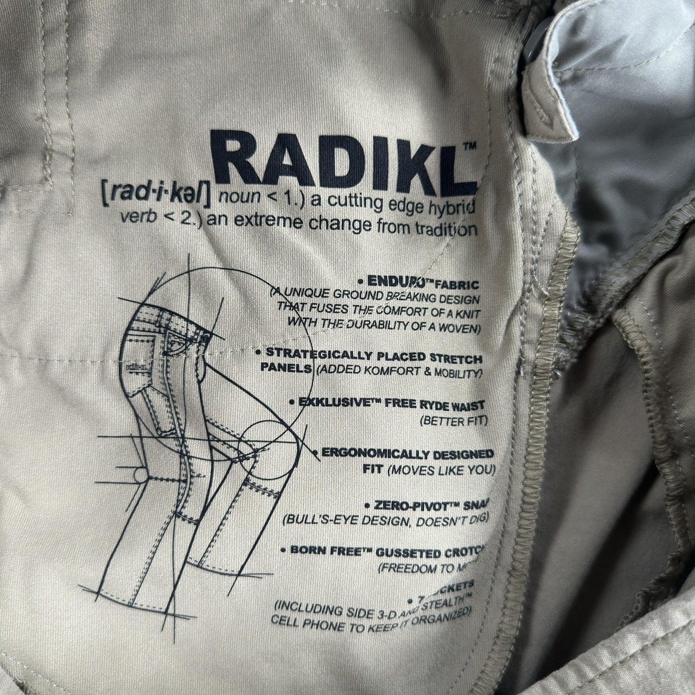 Kuhl RADIKL Pants Mens 36x30 Khaki Stretch Outdoor Hiking Cargo Nylon Tech Trail - Picture 14 of 16